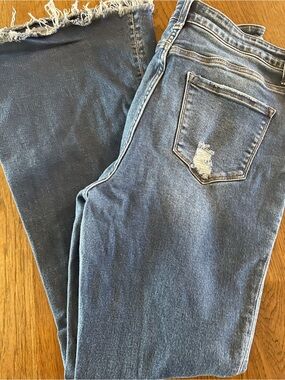 Flying Monkey Women's Flare Jeans - Medium Blue Denim